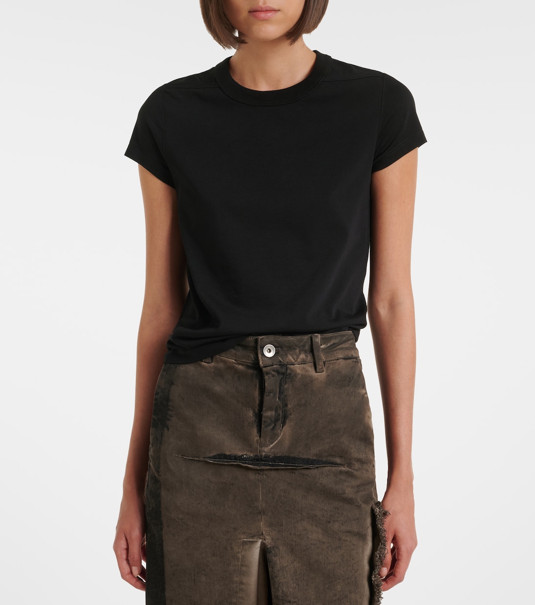 Cropped Level cotton jersey T-shirt | Rick Owens