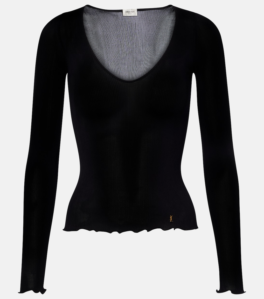 Ribbed-knit silk top | Saint Laurent