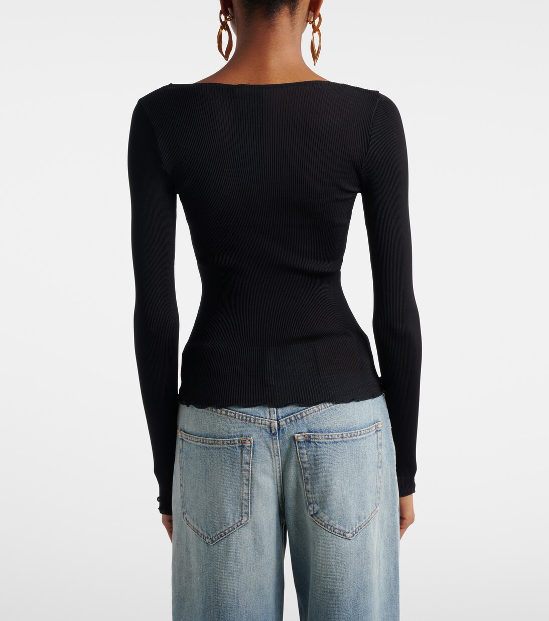 Ribbed-knit silk top | Saint Laurent