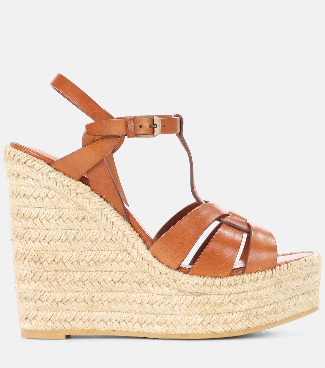 Wedge-Sandalen Tribute 130 aus Leder | Saint Laurent