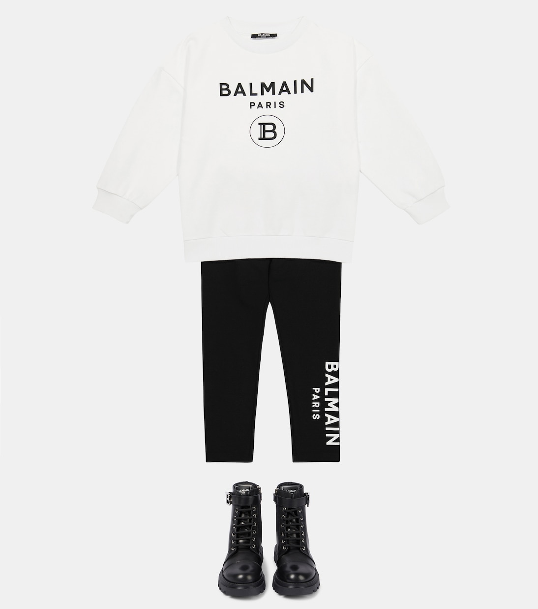Felpa in cotone con logo | Balmain Kids