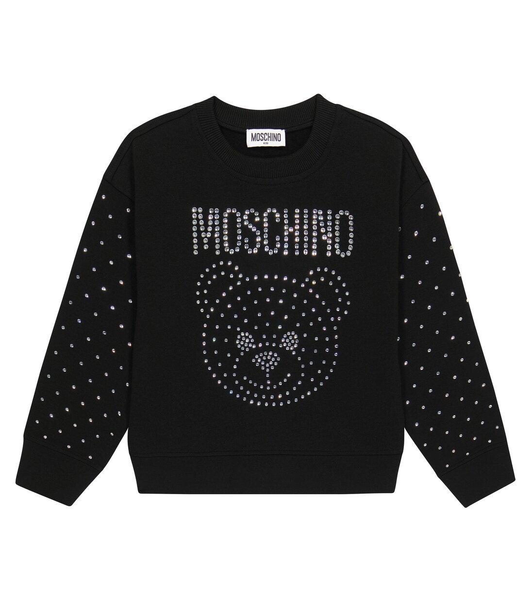 Sweat-shirt en coton mélangé à ornements | Moschino Kids