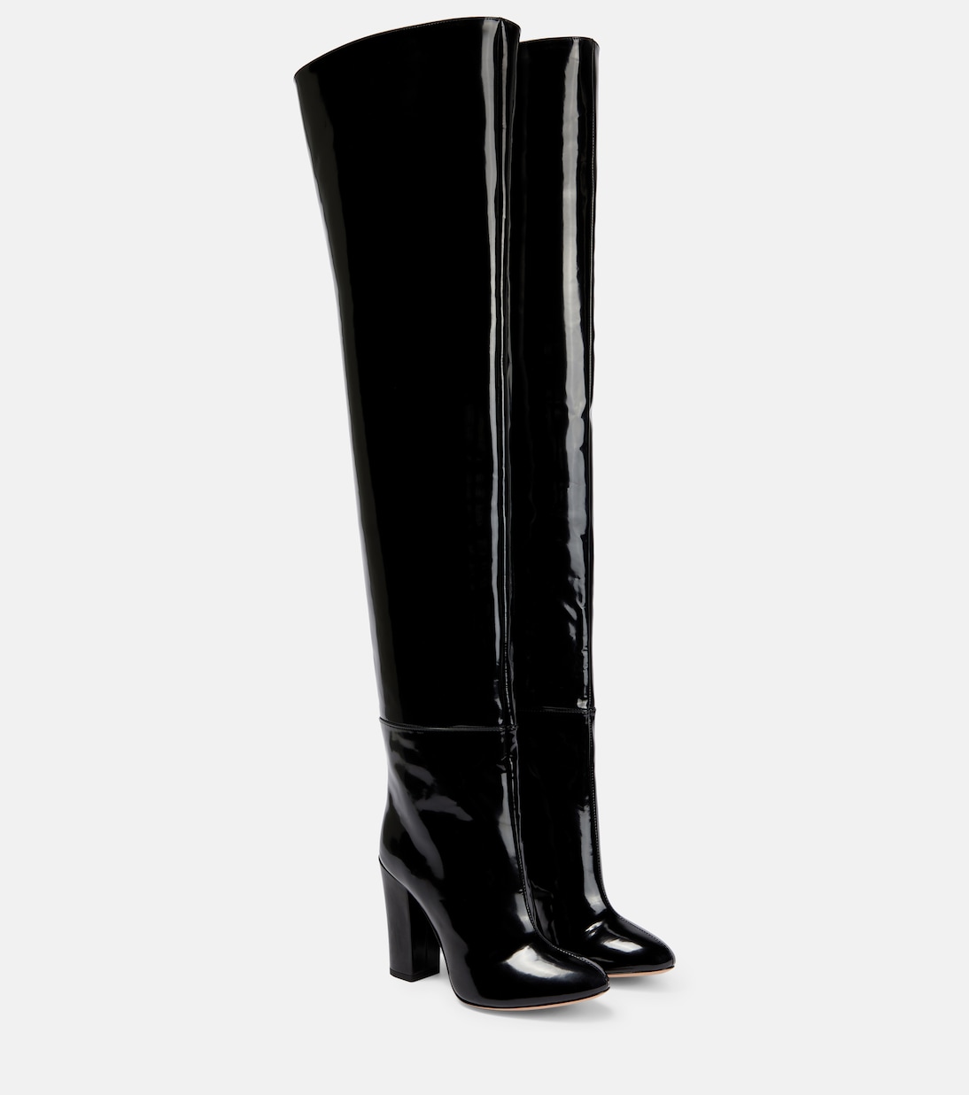 Suede-trimmed PVC knee-high boots | Giambattista Valli