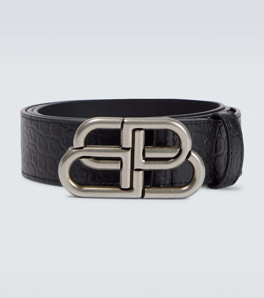 BB Large croc-effect leather belt | Balenciaga