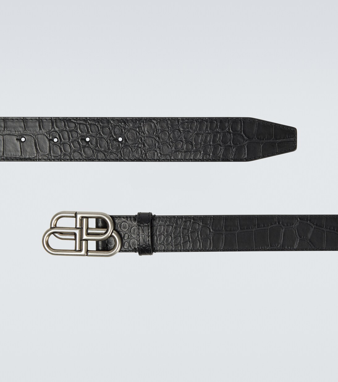 BB Large croc-effect leather belt | Balenciaga