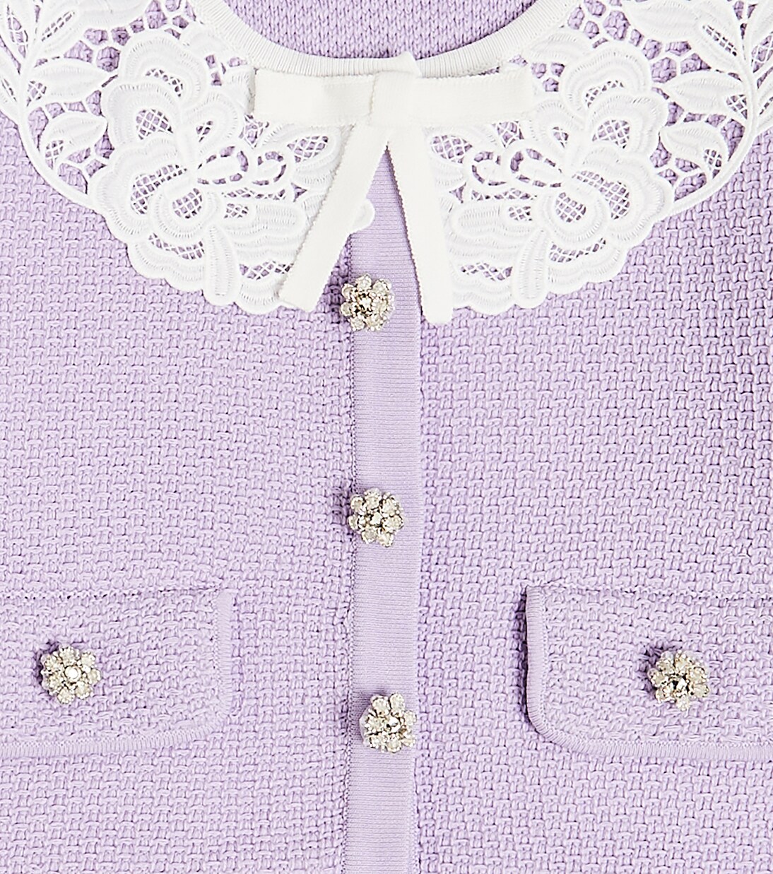 Lace-trimmed embellished cardigan | Self-Portrait Kids