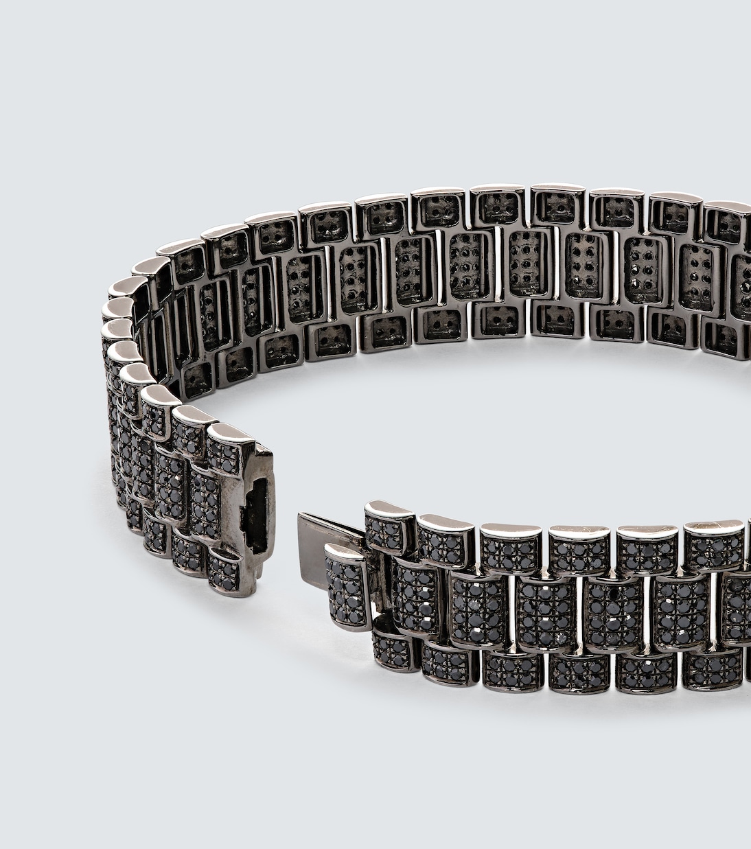 Bracciale Rail Link in oro bianco 18kt con diamanti | Shay Jewelry