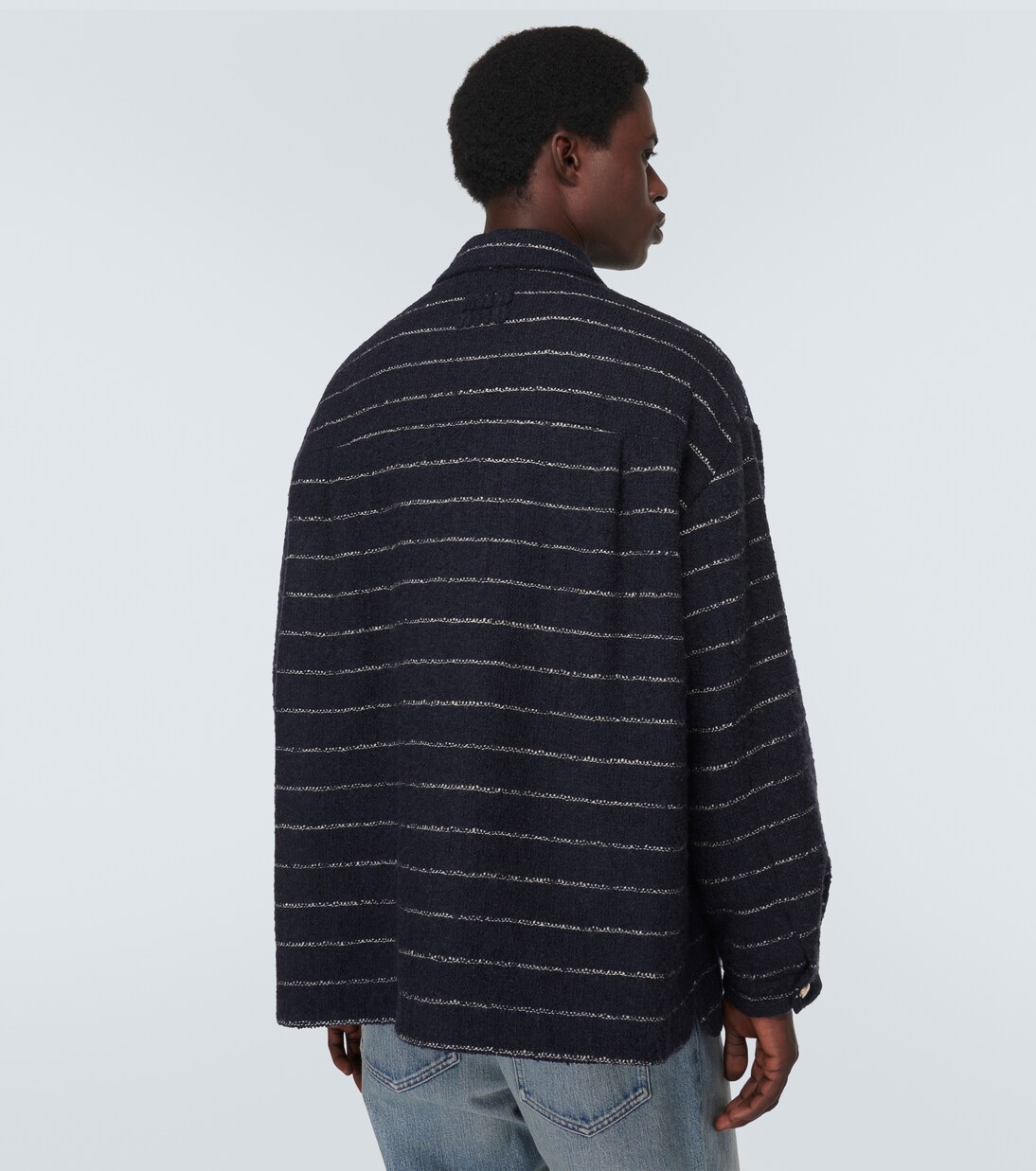 Striped wool-blend bouclé jacket | Miu Miu