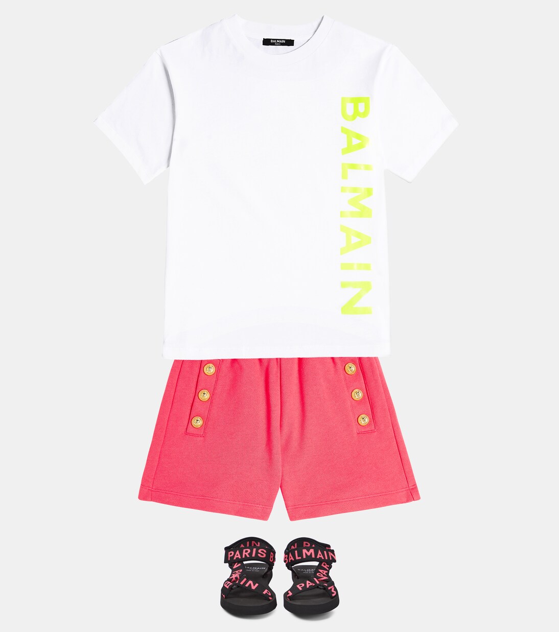 Button-embellished jersey shorts | Balmain Kids