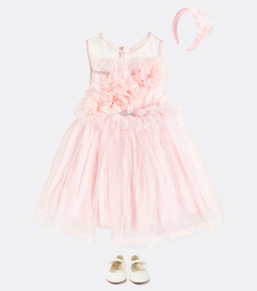 Floral-appliqué tulle dress | Patachou