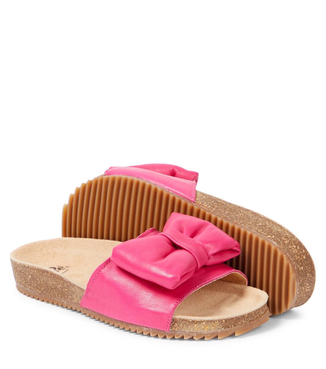 Bow-detail leather slides | PèPè