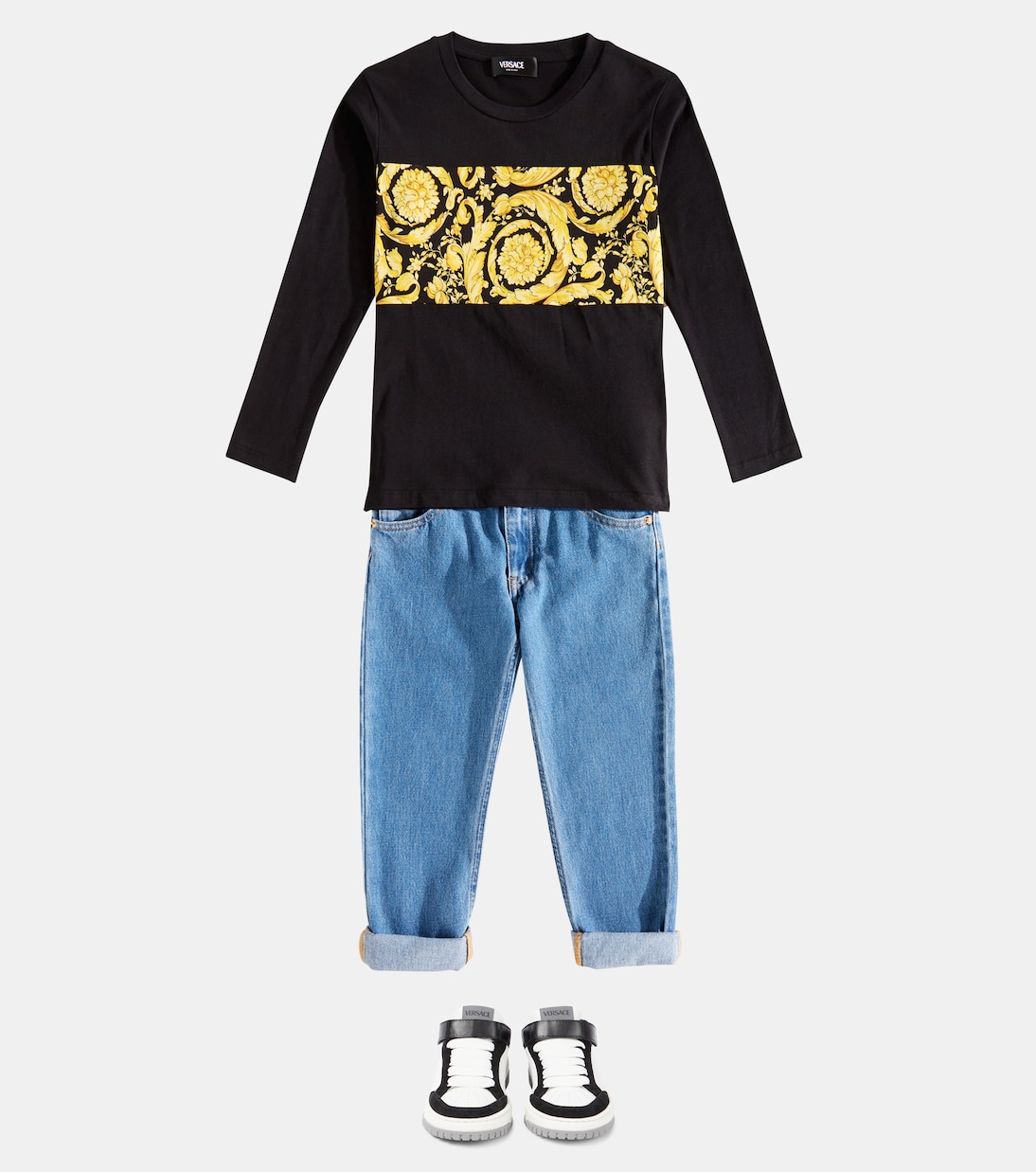 Barocco cotton jersey T-shirt | Versace Kids