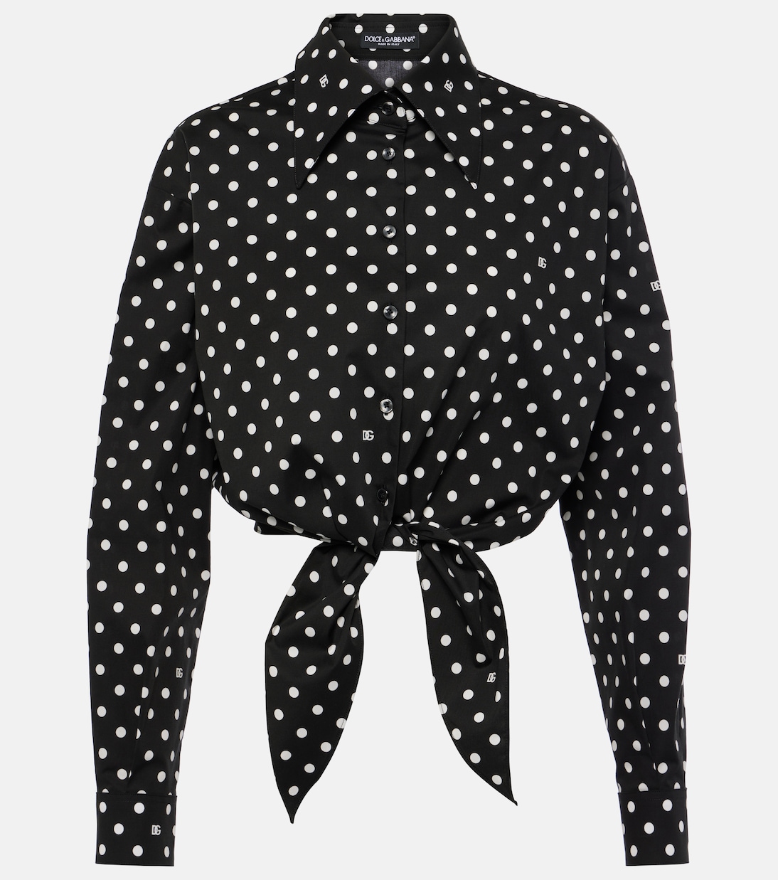 Cropped cotton-blend blouse | Dolce&Gabbana