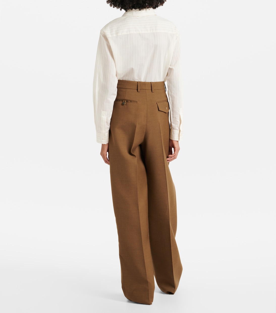 Weite High-Rise-Hose aus Woll-Twill | Tod's