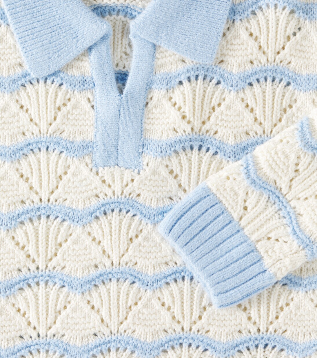 Striped pointelle polo swetaer | Scotch & Soda Kids