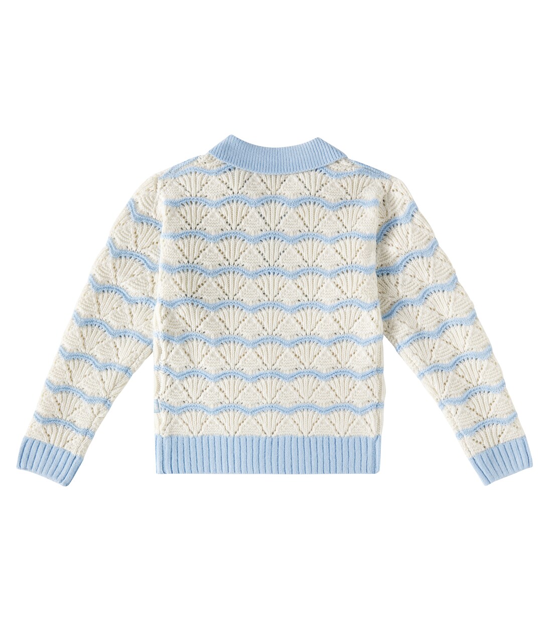 Striped pointelle polo swetaer | Scotch & Soda Kids