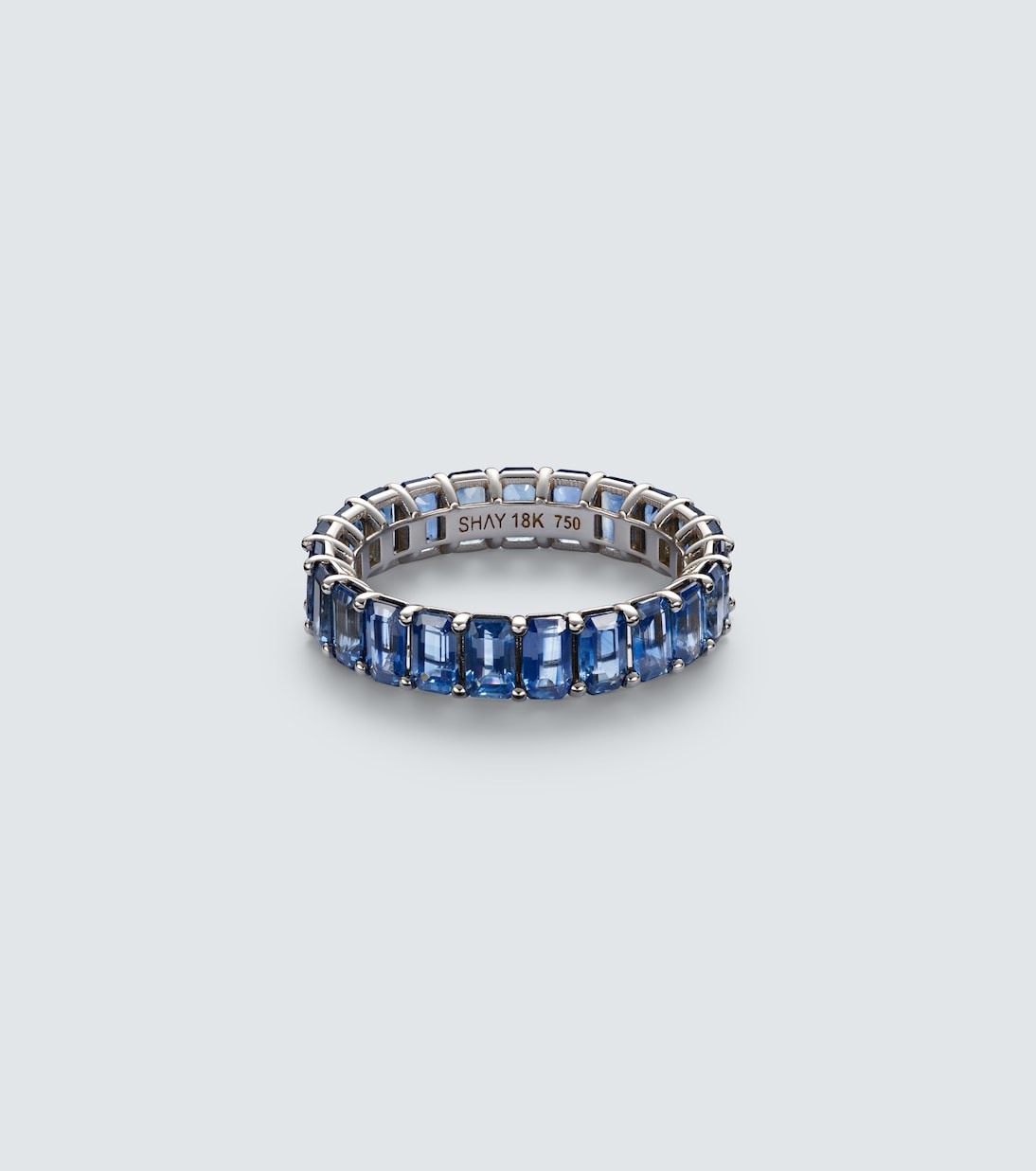 Eternity 18kt white gold ring with sapphires | Shay Jewelry