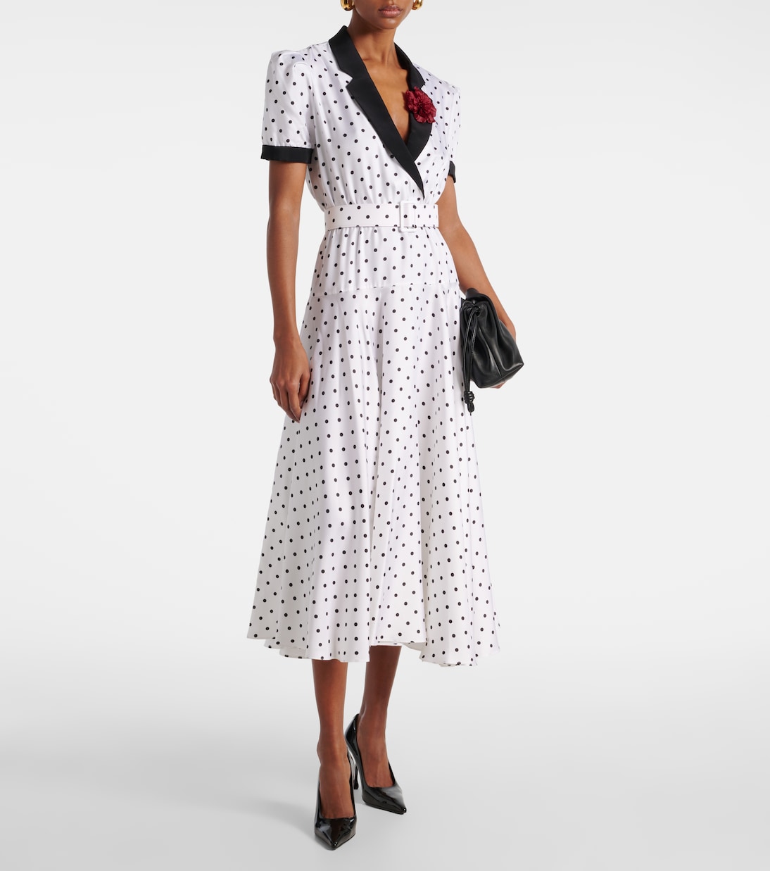 Robe midi en soie à pois | Rodarte