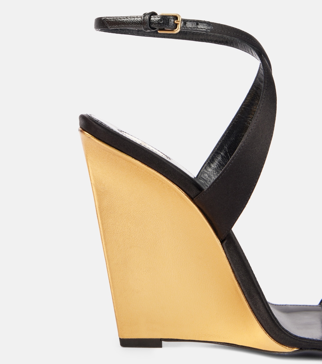 Salomé 110 crêpe satin wedge sandals | Saint Laurent
