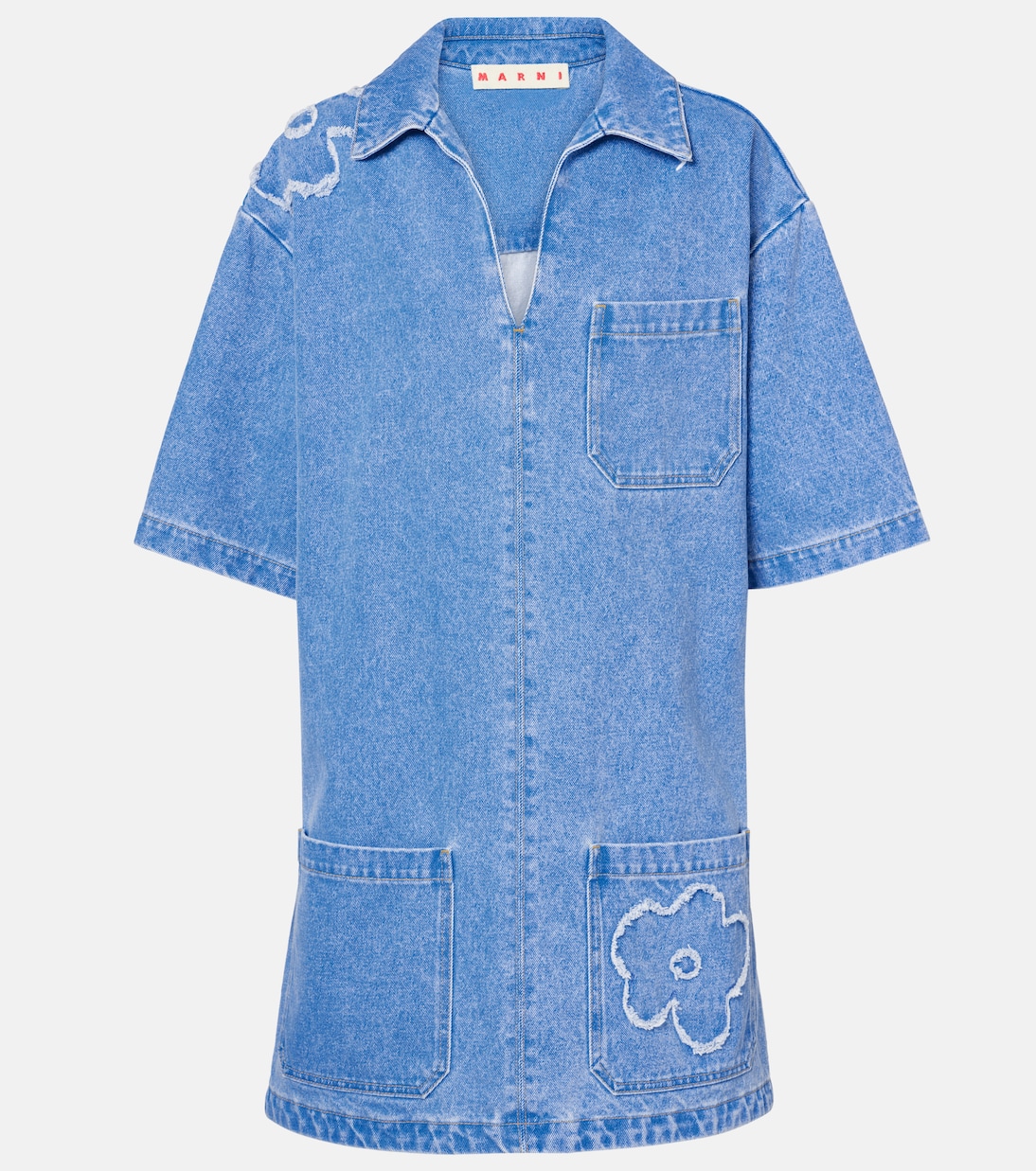 Patch-appliqué denim minidress | Marni