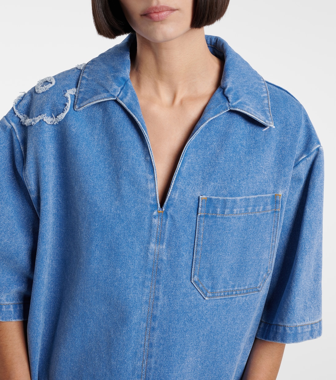 Patch-appliqué denim minidress | Marni