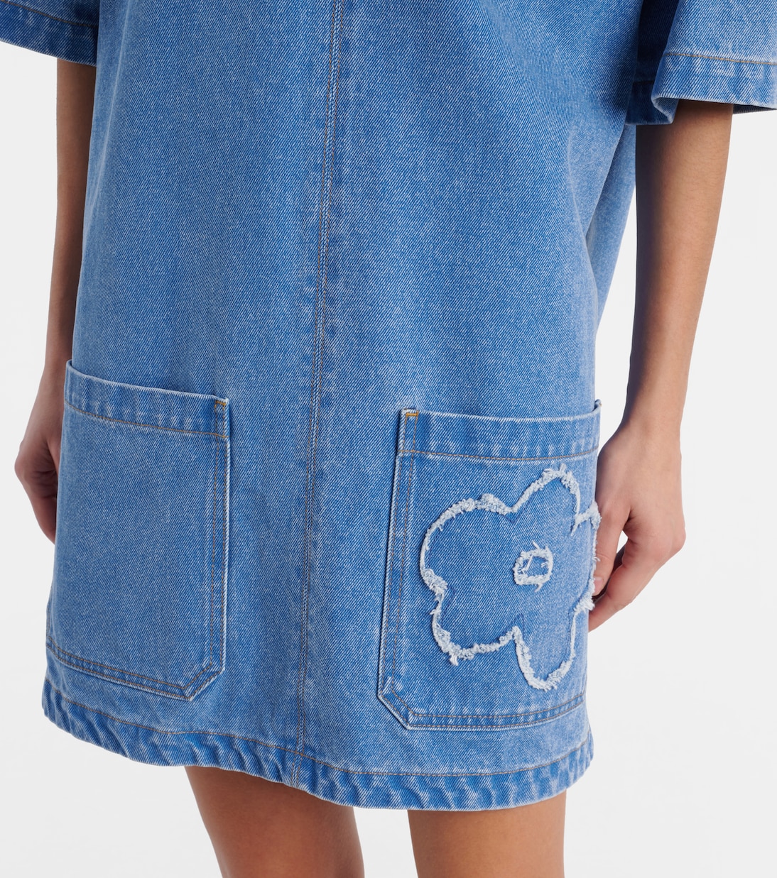 Patch-appliqué denim minidress | Marni
