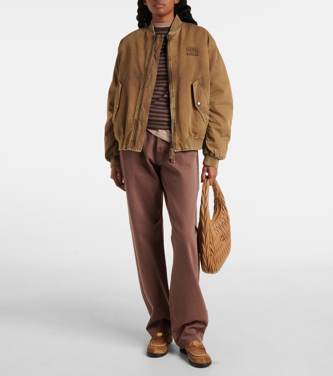 Bomberjacke aus Baumwoll-Gabardine | Miu Miu