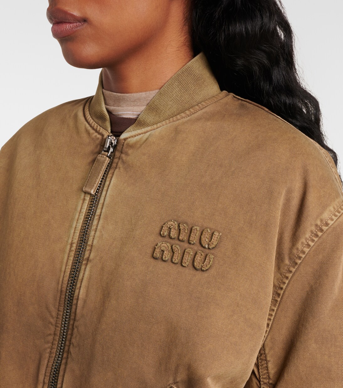Bomberjacke aus Baumwoll-Gabardine | Miu Miu