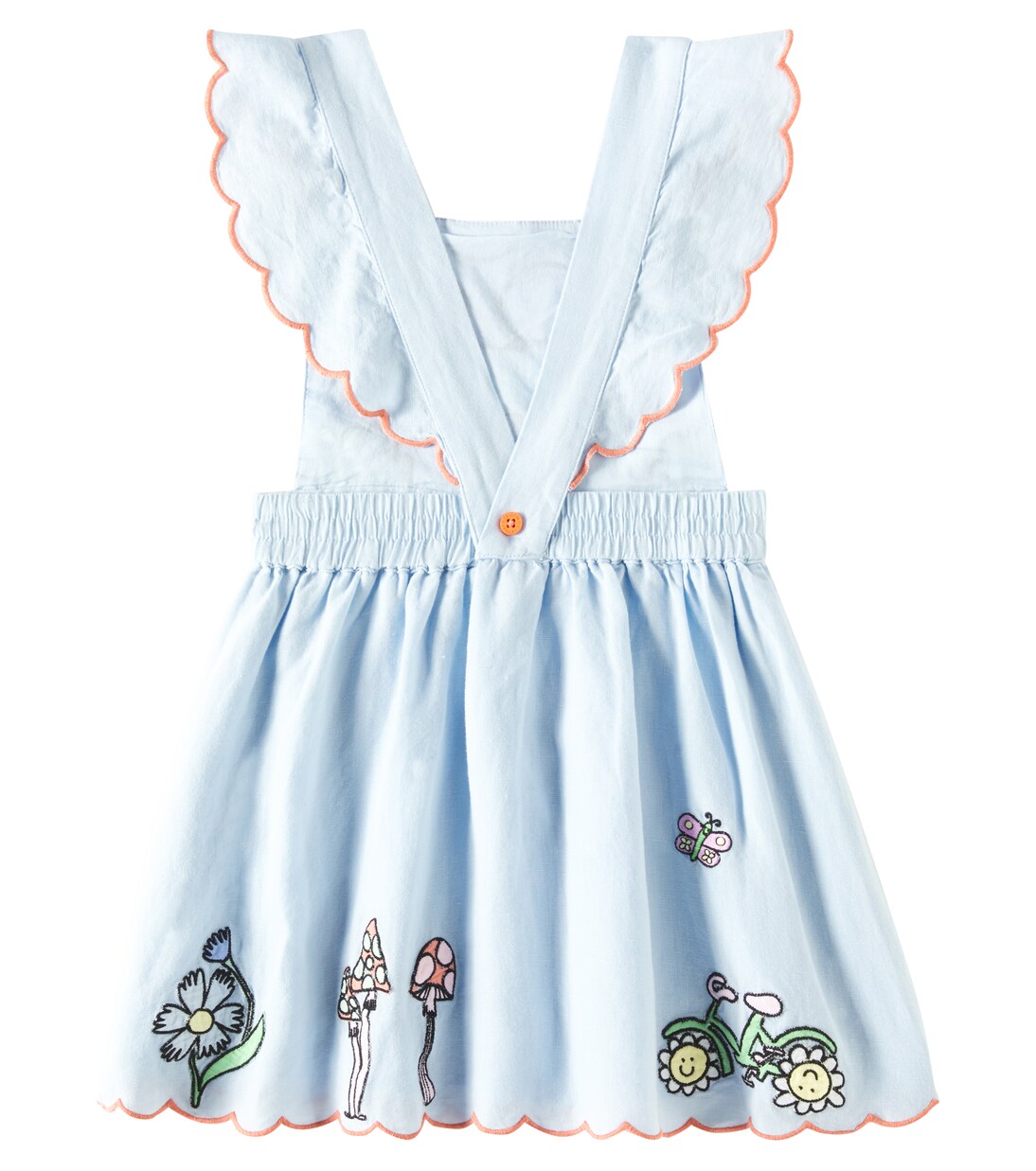 Embroidered linen and cotton dress | Stella McCartney Kids