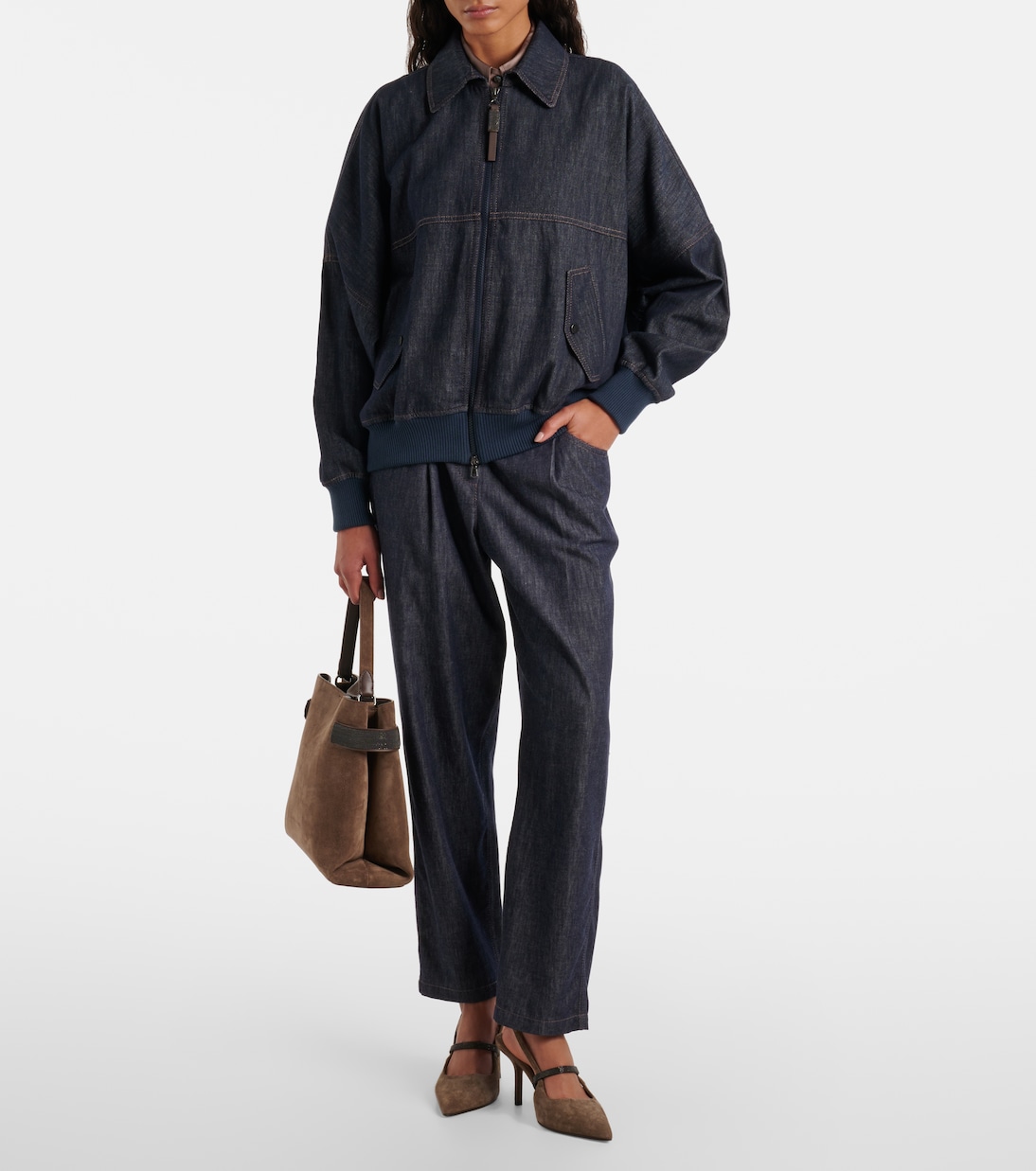 Bomberjacke aus Denim | Brunello Cucinelli