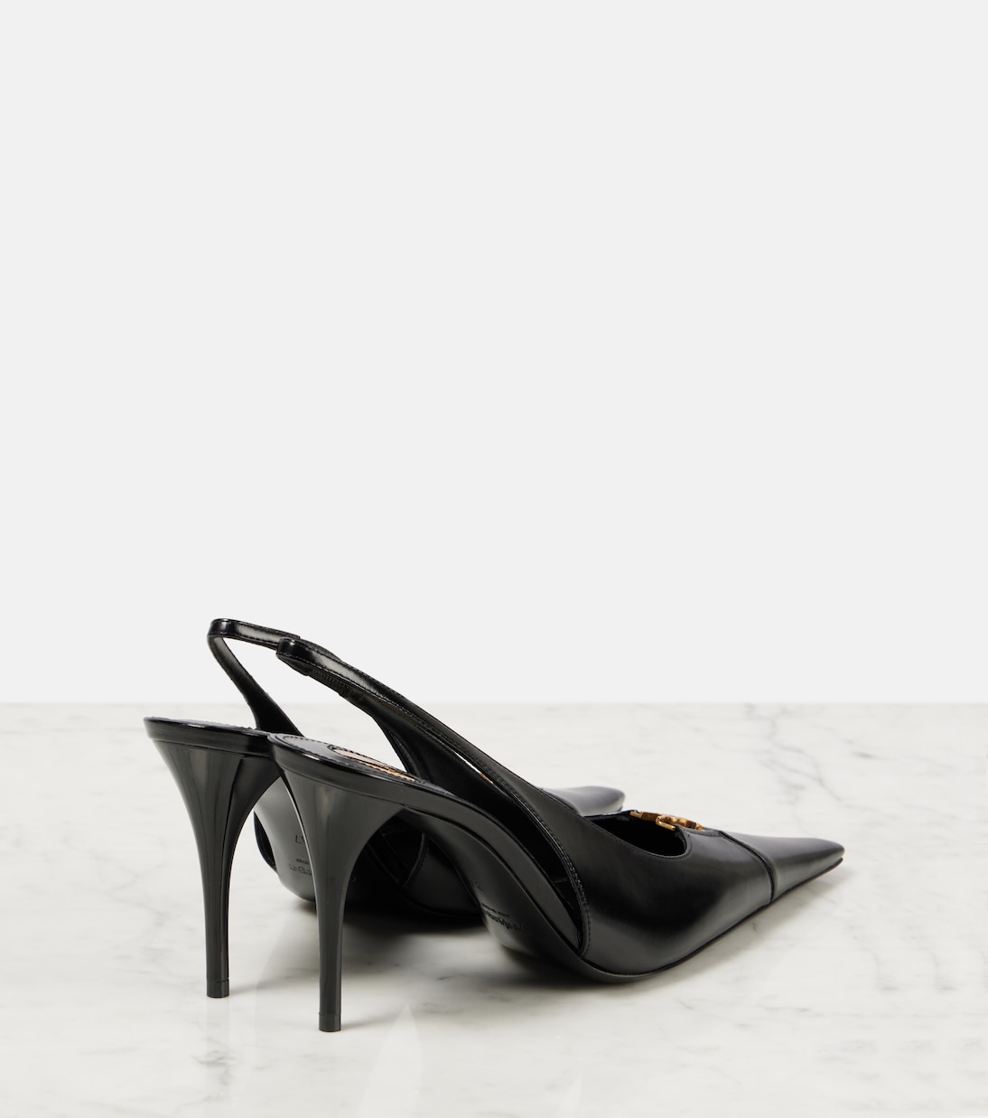 Babylone Breteuil 90 leather slingback pumps | Saint Laurent
