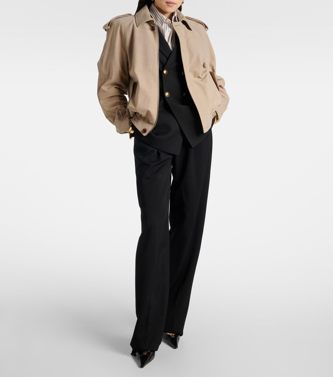 Babylone Breteuil 90 leather slingback pumps | Saint Laurent