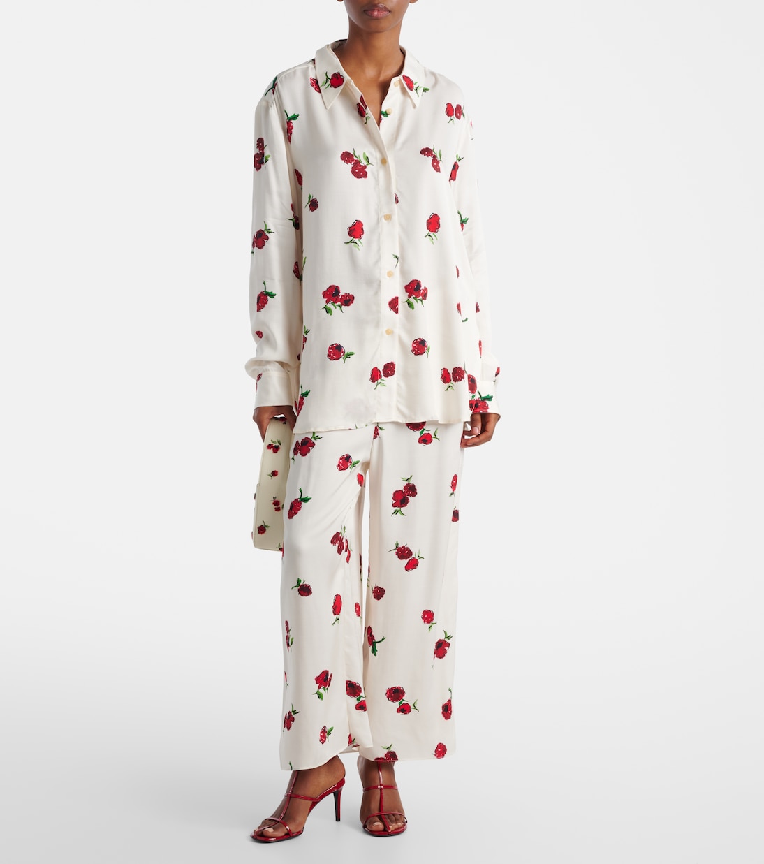 Mindy printed twill wide-leg pants | Khaite