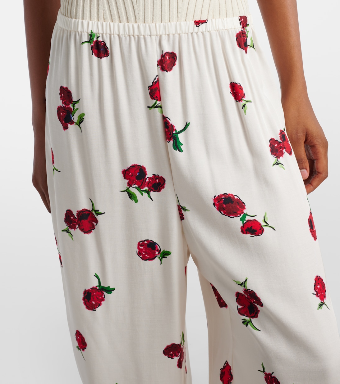 Mindy printed twill wide-leg pants | Khaite