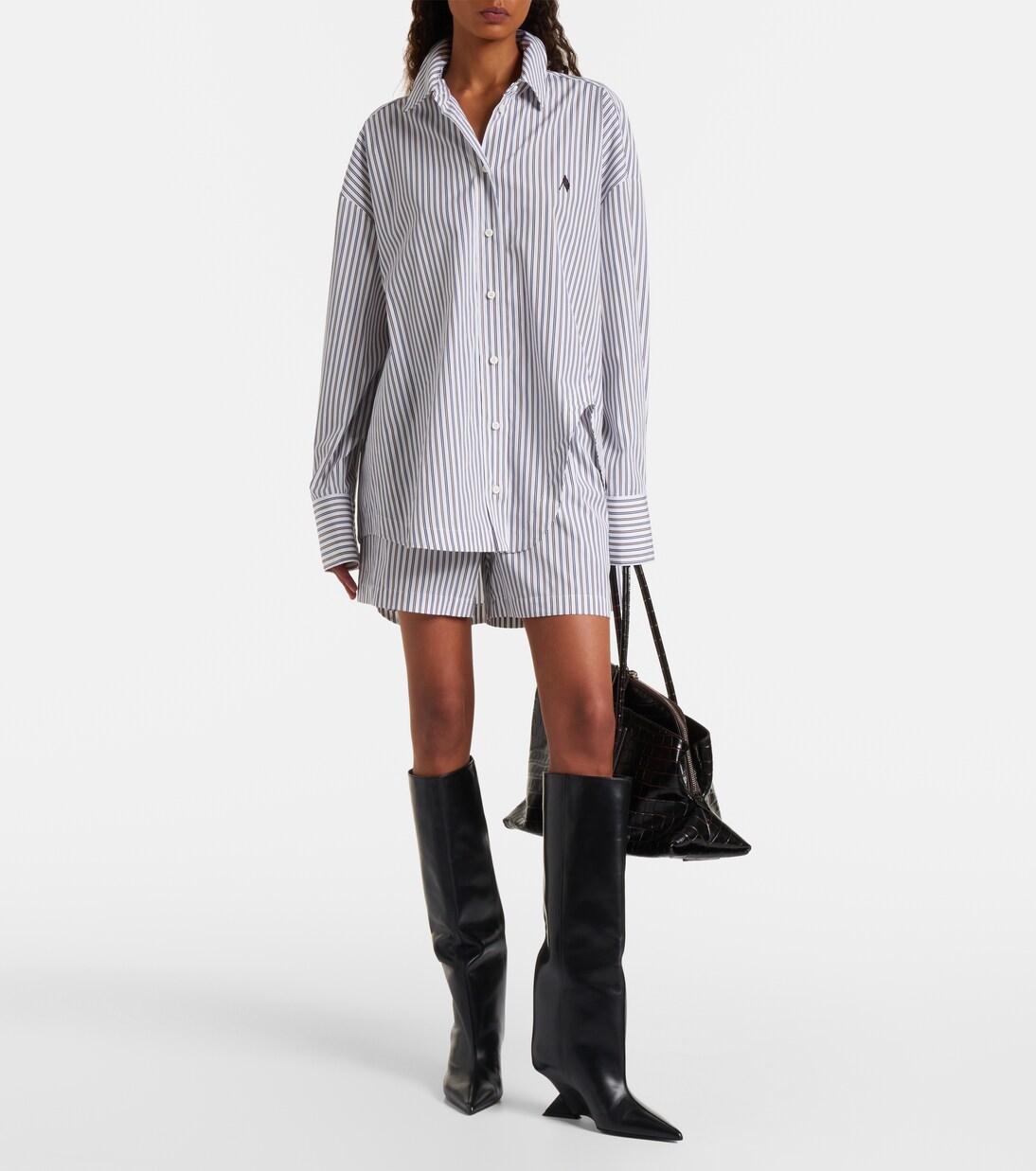 Camisa de popelín de algodón a rayas | The Attico