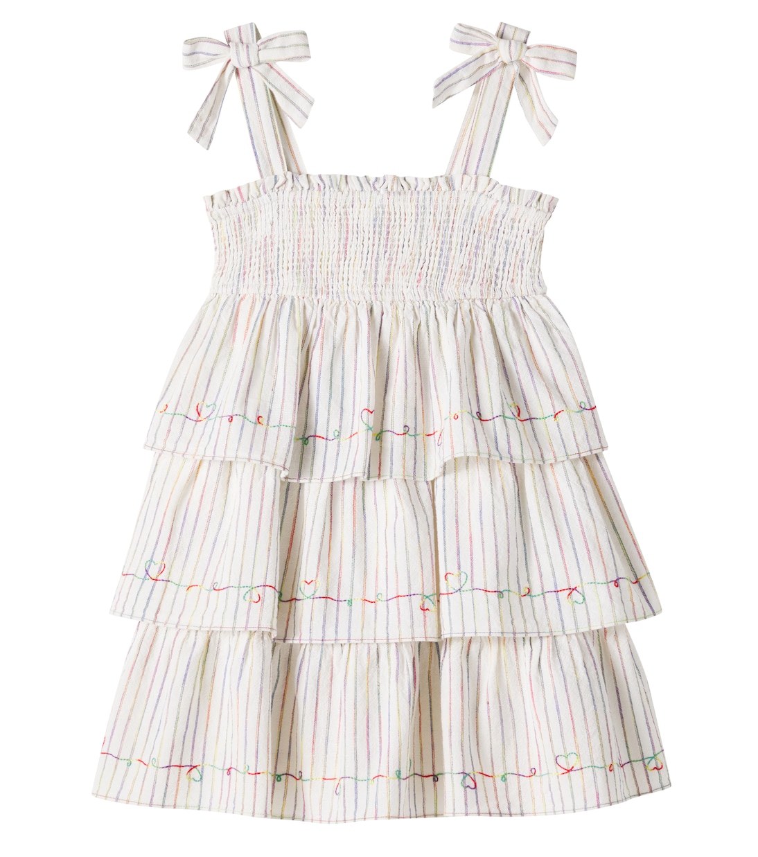 Rhiannon shirred striped cotton dress | Zimmermann Kids