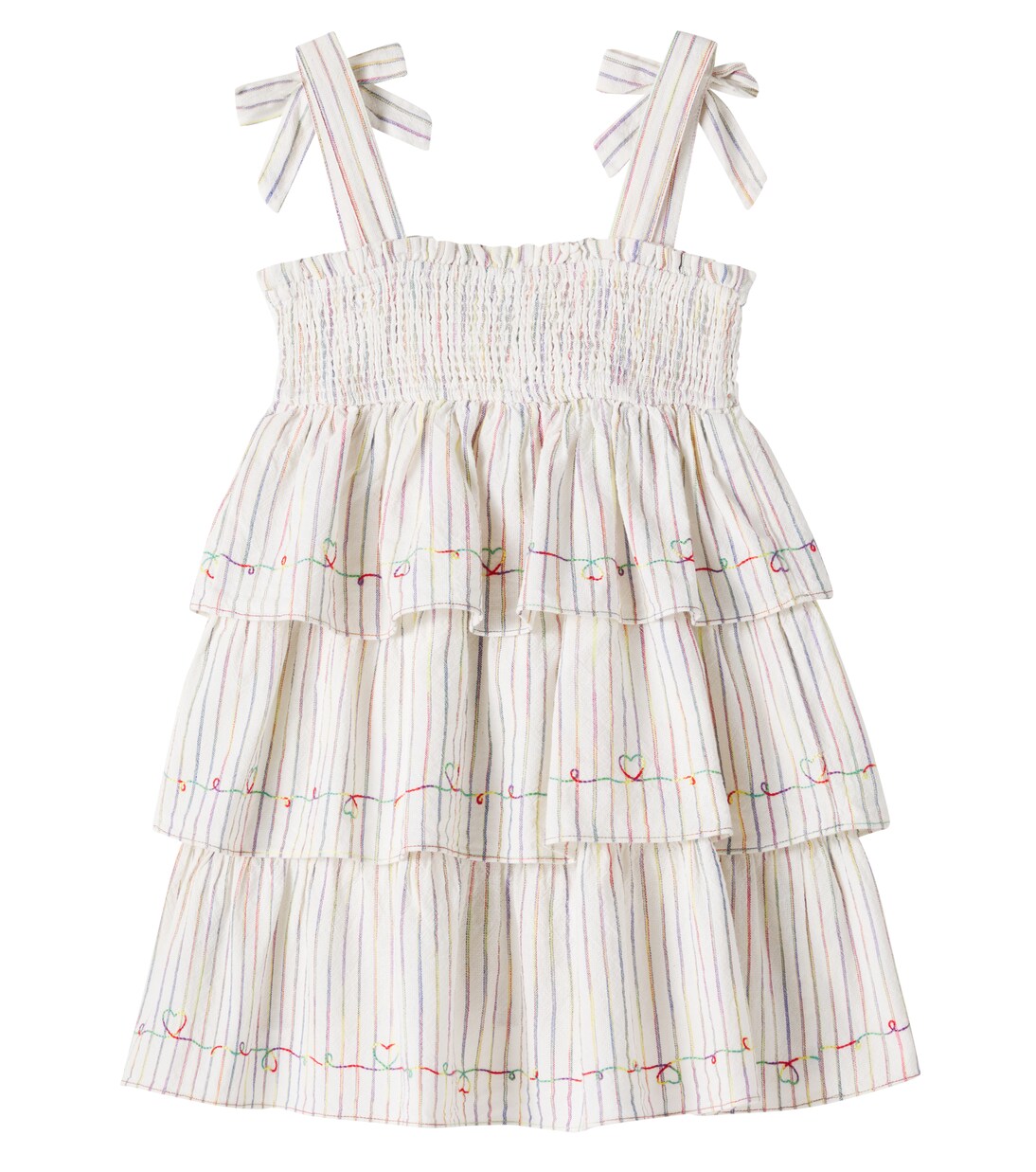 Rhiannon shirred striped cotton dress | Zimmermann Kids