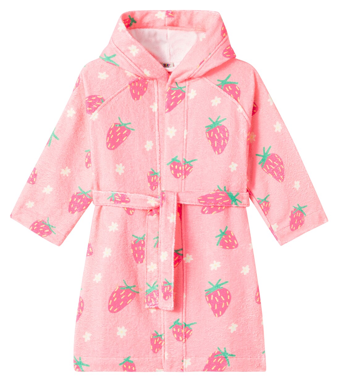Strawberry printed cotton-blend terry robe | Jellymallow
