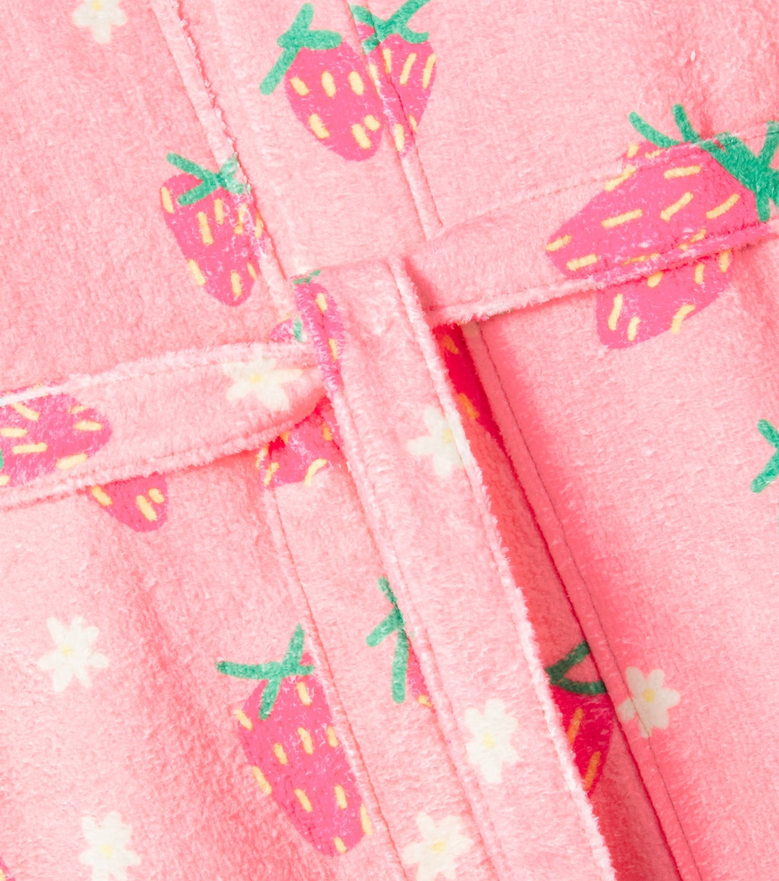 Strawberry printed cotton-blend terry robe | Jellymallow