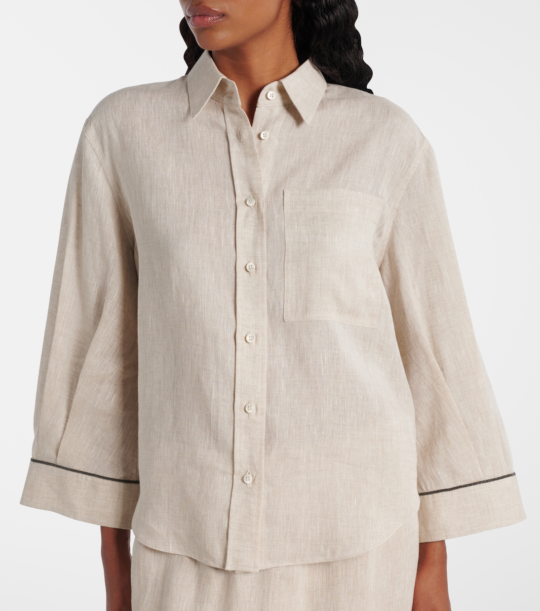 Camicia Monili in lino | Brunello Cucinelli