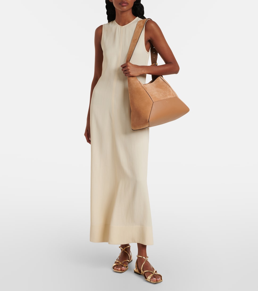 Borsa a spalla Diamond Medium in suede | Jimmy Choo