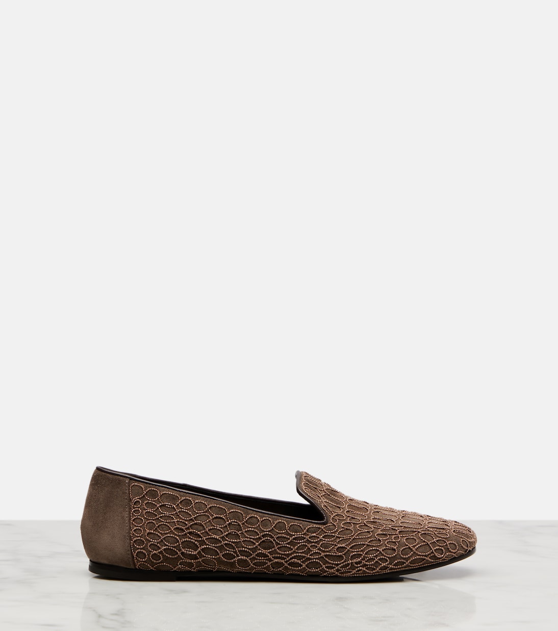Embellished suede loafers | Brunello Cucinelli
