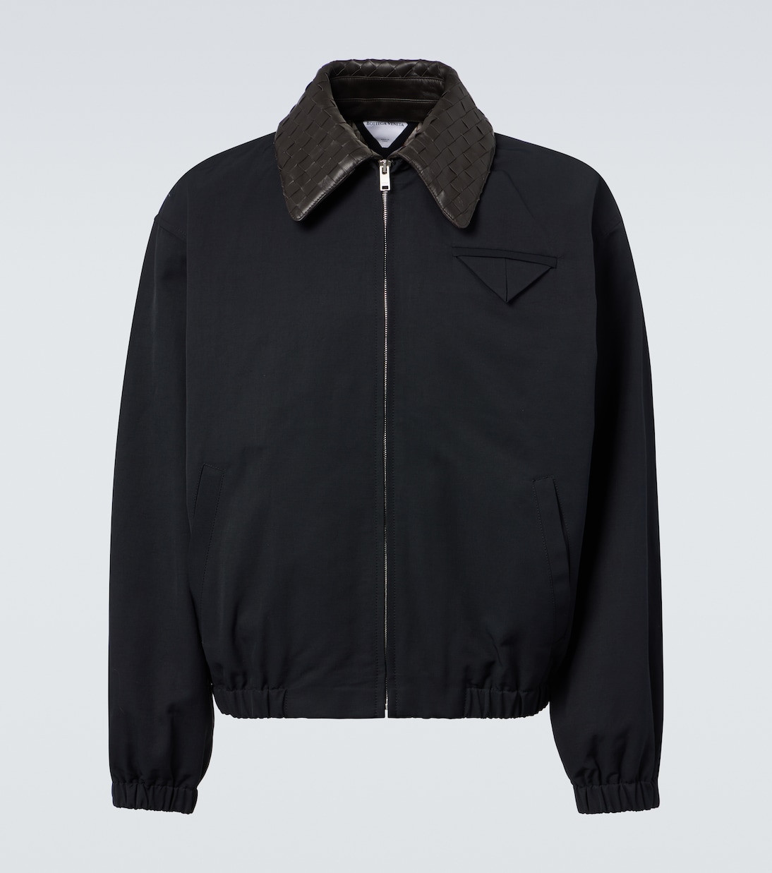 Blouson Intrecciato aus Canvas mit Leder | Bottega Veneta