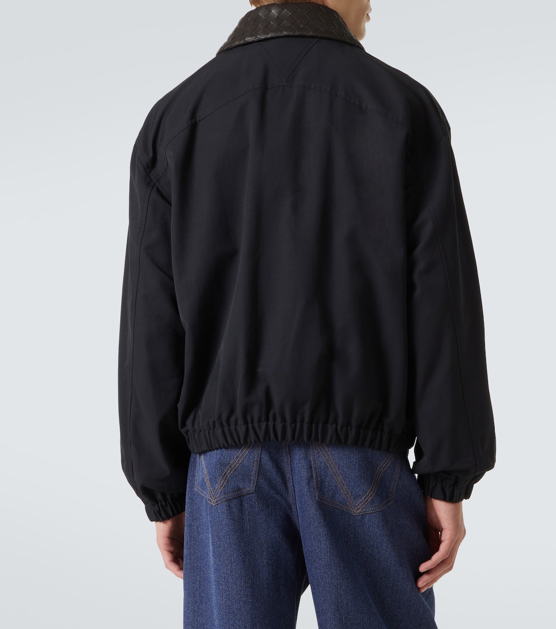 Blouson Intrecciato aus Canvas mit Leder | Bottega Veneta