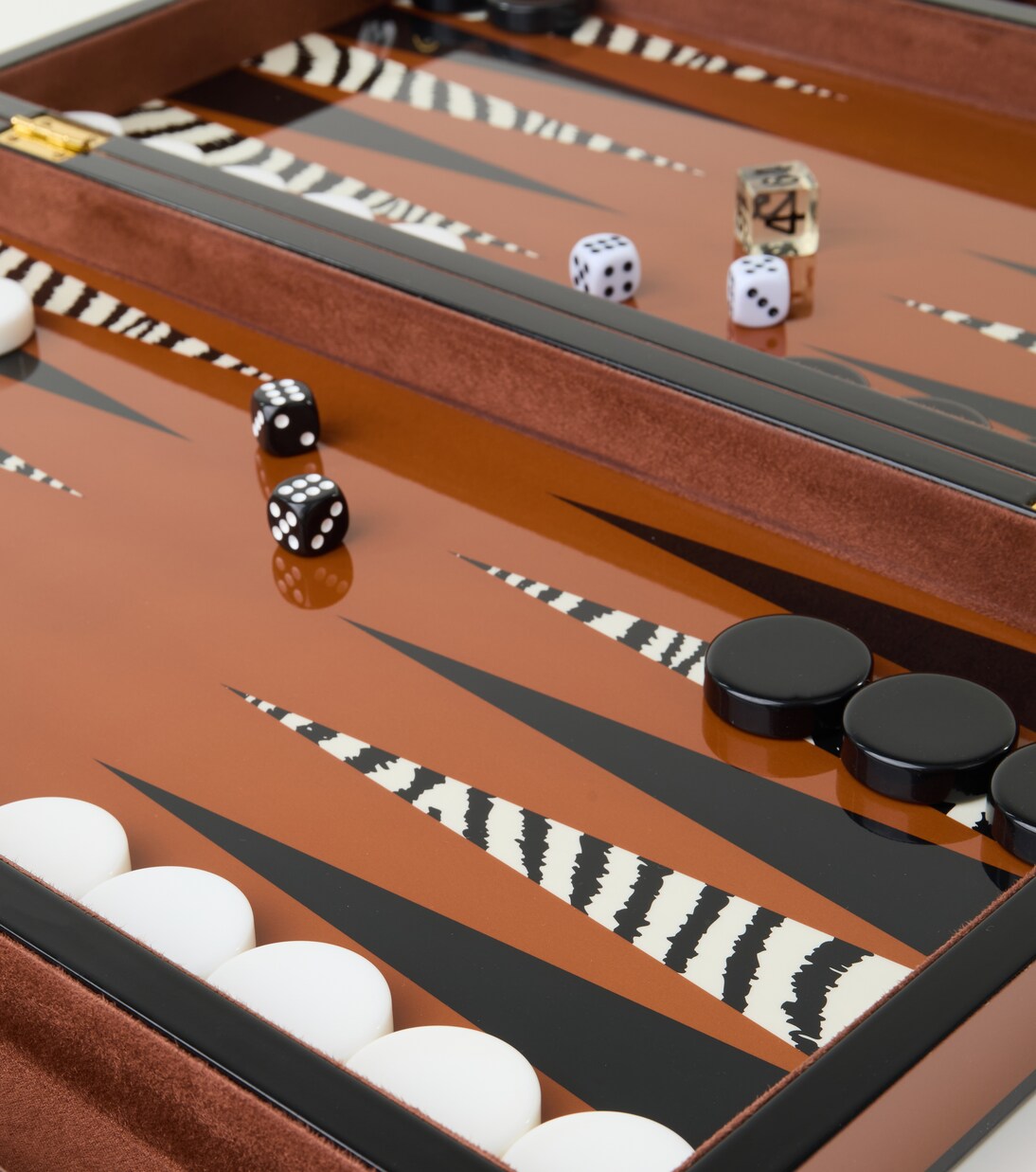 Zebra lacquered backgammon set | Jonathan Adler