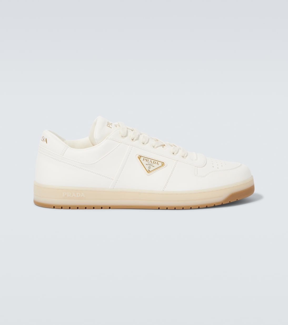 Downtown leather sneakers | Prada