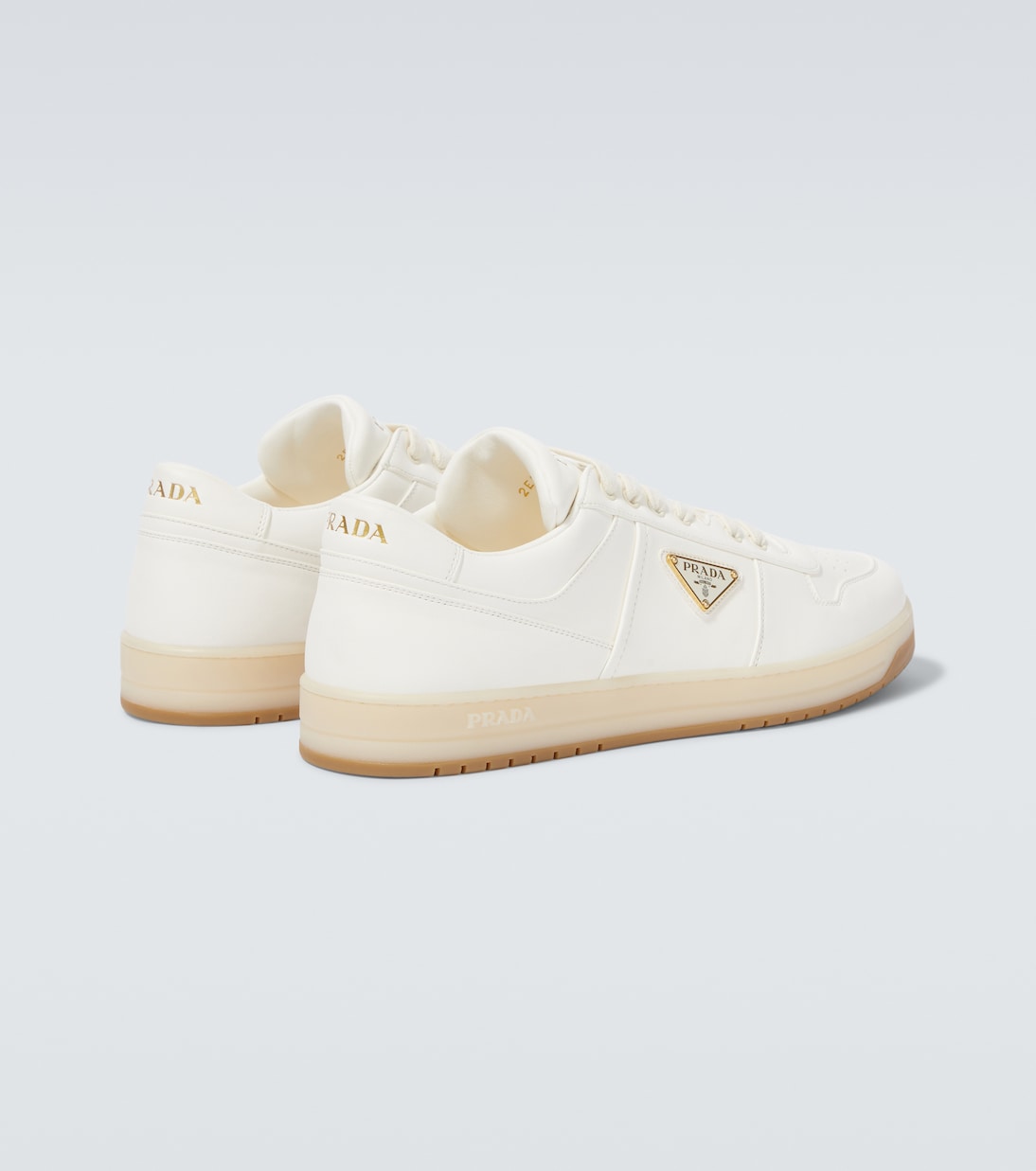 Downtown leather sneakers | Prada