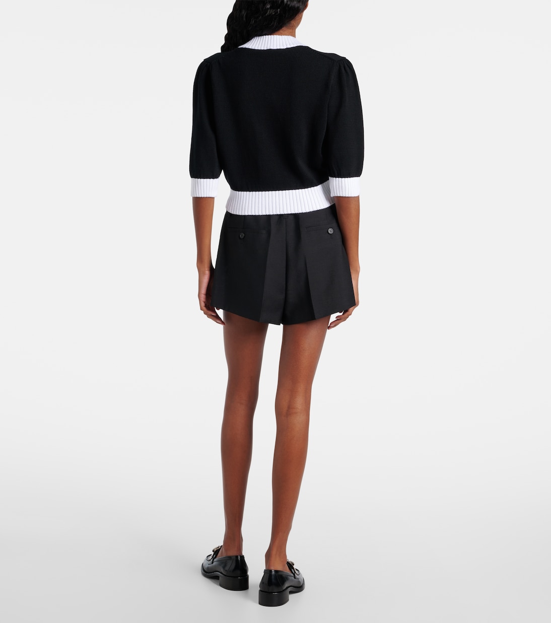 Cardigan raccourci en coton | Prada