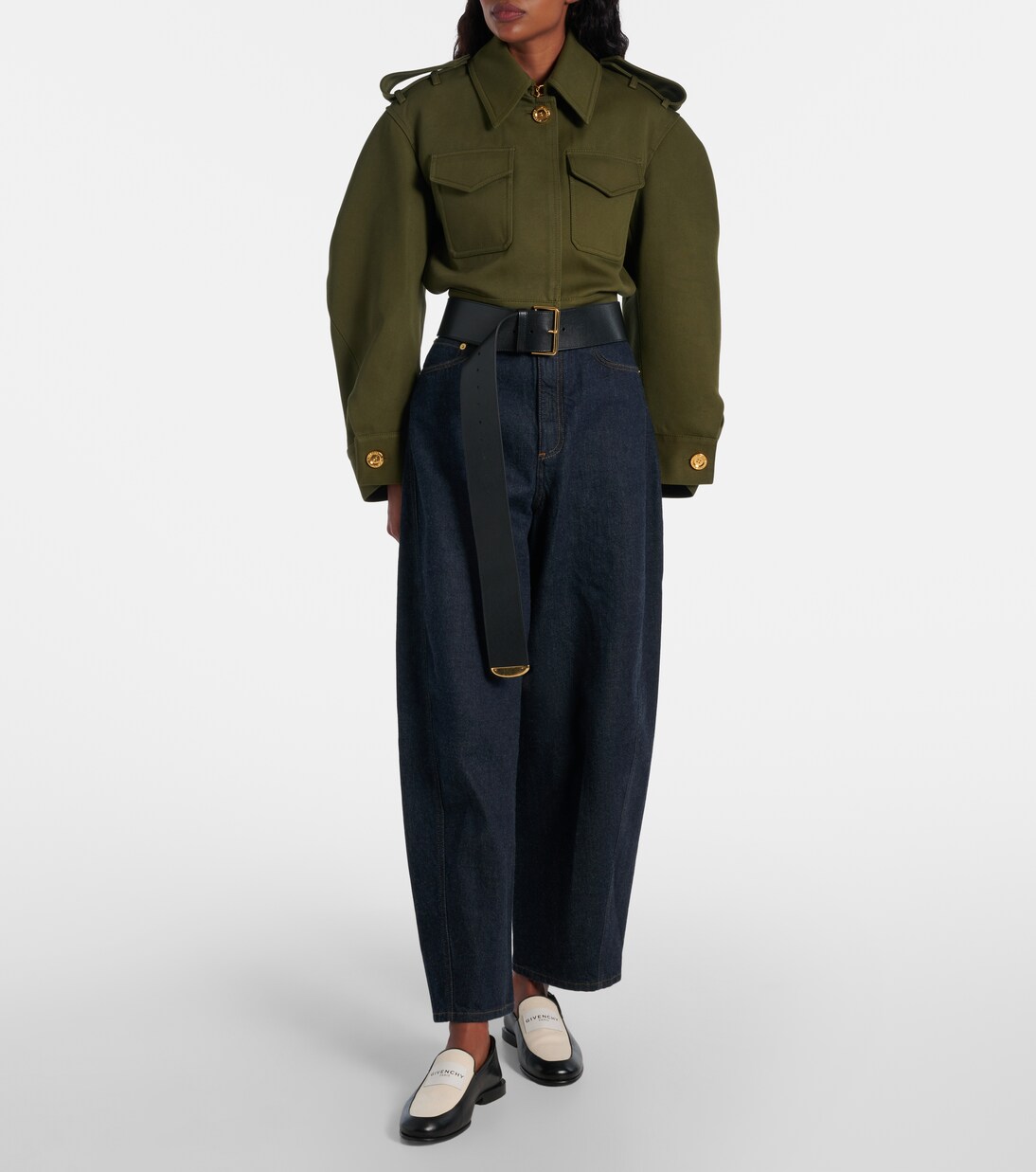Cropped-Jacke aus Baumwolle und Wolle | Givenchy