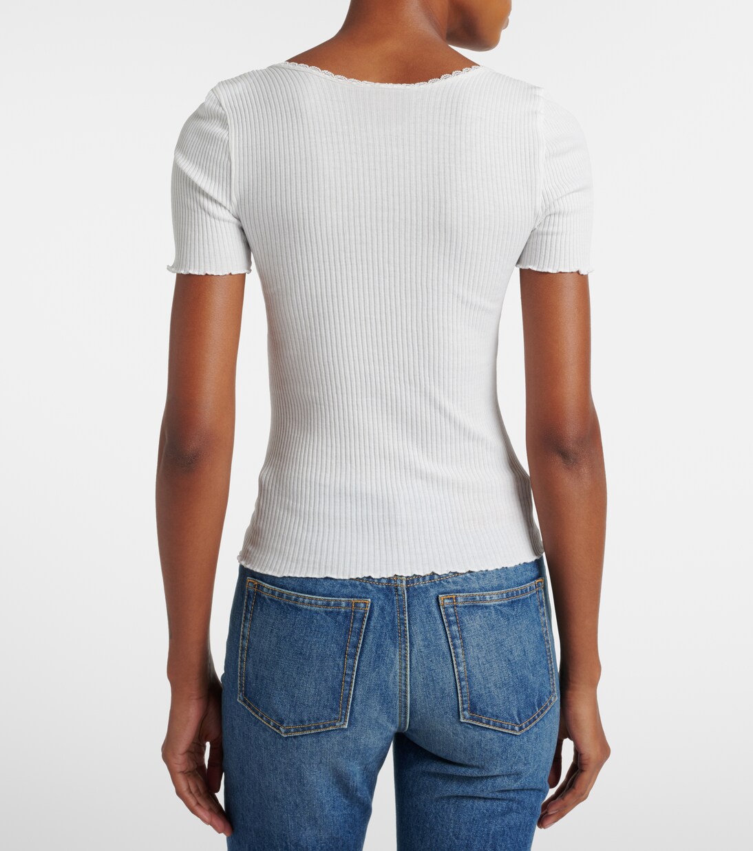 T-Shirt aus Baumwolle mit Spitze | Chloé